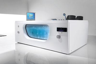 Glass front panel massage bathtub FC-264