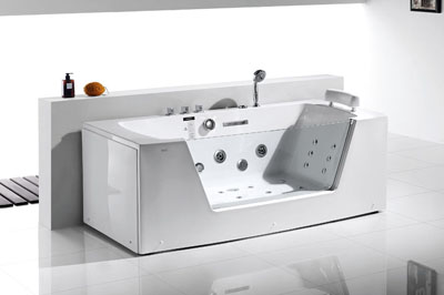 Glass front panel massage bathtub FC-260A.L