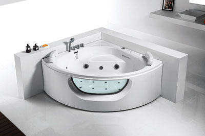 Glass front panel massage bathtub FC-262
