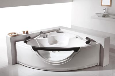 Glass front panel massage bathtub FC-206