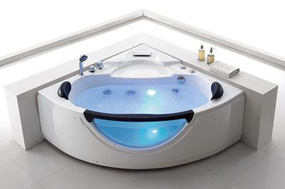 Glass front panel massage bathtub  FC-255.BL